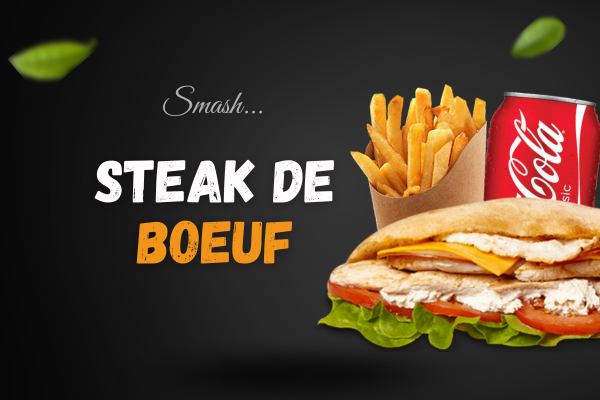 sandwichs chauds Steak de boeuf Smash